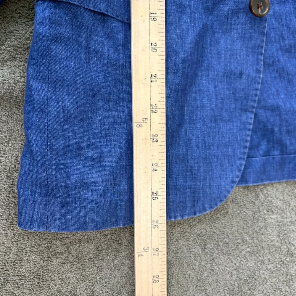 Brooks Brothers Red Fleece Linen Sport Coat Blazer Mens 36S Blue 2-Button Preppy